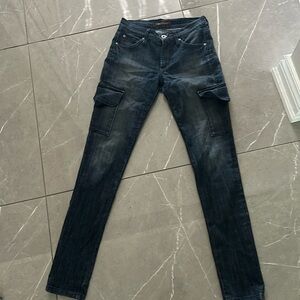 James Jeans Vintage Cargo Blue Denim Jeans - Size 25- Very Good Condition